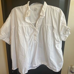 Madewell White 3/4 Button Shirt